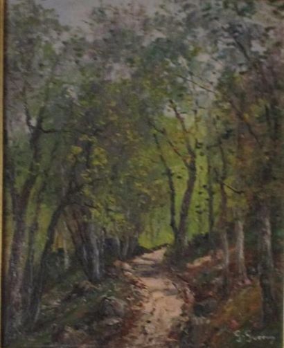 null G.GUERIN Paysages 

Deux huiles sur toile 

signées 32x40 cm 