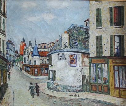 null Elisée MACLET (1881-1962) 

Montmartre 

huile sur toile signée au milieu

46...