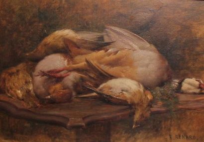 null E.RENARD

Nature morte aux oiseaux morts

Huile sur toile

32,5x46 cm 