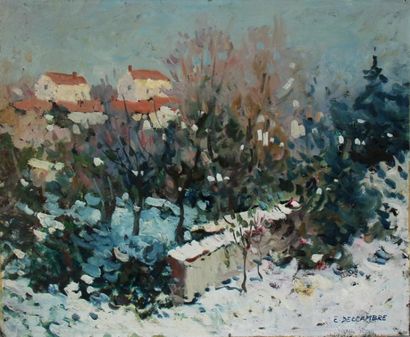 null Elysée DELCAMBRE (1930-)

L'hiver à Chatou

Huile sur toile signée en bas à...