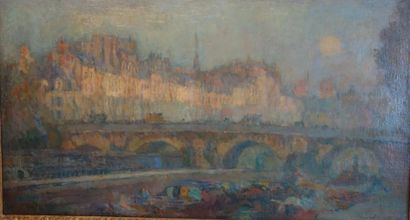 null Albert LEBOURG ( 1849-1928)
Le Pont-Neuf et le quai de Conti, matin d'automne,...