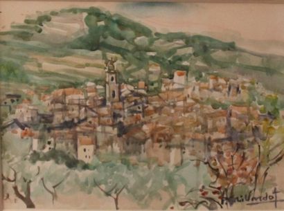 Pierre GAILLARDOT (1910-2002) Trans en Provence
Aquarelle signée en bas à droite
30...