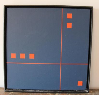 Maud PEAUÏT (-2012) Composition géométrique bleue et rouge
Acrylique sur toile signée...