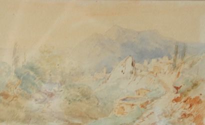Jules NOËL (1810-1881) Paysage à Roquebrune
Aquarelle titrée
11,5 x 19 cm.