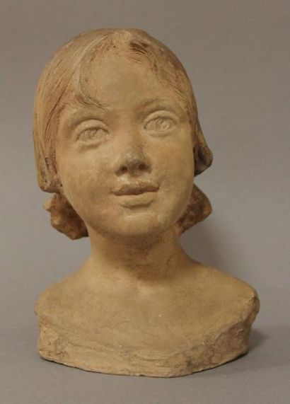 Antoinette VALLGREN (1858-1911) Buste de jeune fille
Sculpture en terre-cuite signée,...