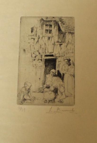 Auguste BROUET (1872-1940) Famille
Gravure, signée en bas à droite, numérotée 11/25
10x6,5...