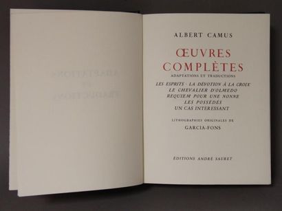 Albert CAMUS Oeuvres complètes. Volumes sous emboitage, édition André Sauret tome...