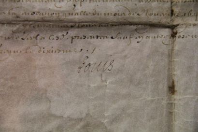 null Lettre manuscrite du XVIIIème s., encadrée