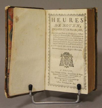 null Heures de Rouen en latin et en François. Pierre Seyer éditeurs. 1770 imprimées...