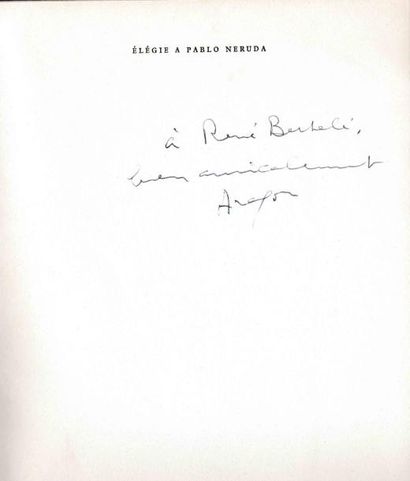 null Aragon. Élégie à Pablo Neruda. Avec sept dessins d'André Masson. Gallimard,...