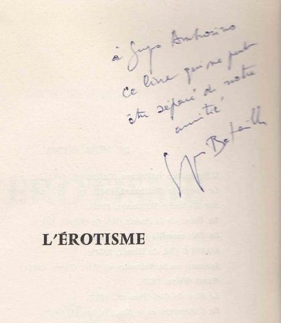 GEORGES BATAILLE L'Érotisme.
Illustrations en noir. In-8 br. Les éditions de Minuit,...