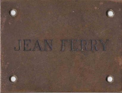 null Plaque cuivre Jean Ferry.