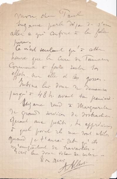 [Tristan BERNARD] Lettres adressées à Tristan Bernard Alphonse Allais, las: Suzanne...