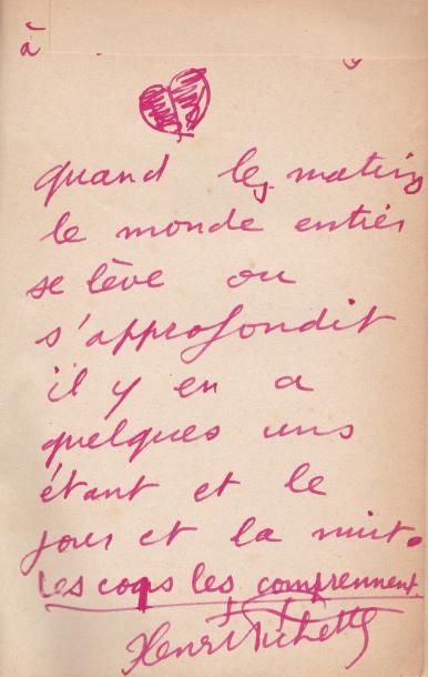 HENRI PICHETTE Les Épiphanies. K éditeur, 1948. Envoi pleine page, nom du destinataire...