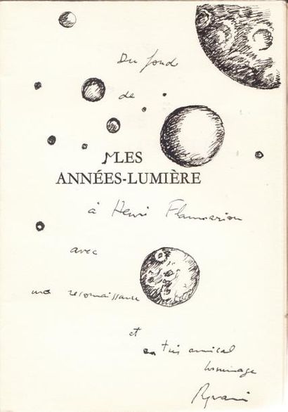 Serge REZVANI Les années-lumière. Flammarion, 1967.
Édition originale, n° I/V hc...