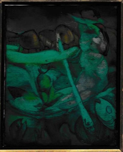 LUC SIMON Lagunes du voyage. Huile sur toile, 19,5x24,5 cm, janvier 1969.
Signée...