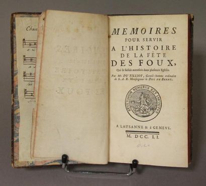 DU TILLIOT (Jean-Baptiste Lucotte) Mémoires pour servir à l'histoire de la fête des...