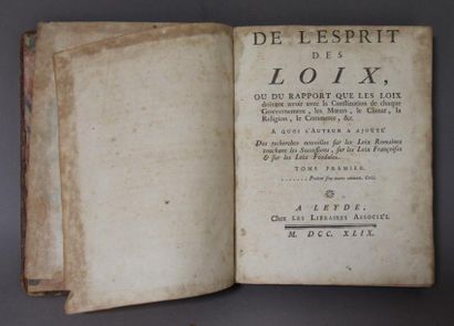 Montesquieu, Charles de Secondat baron de De l'Esprit des Loix, ou du rapport que...