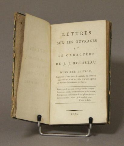 [STAËL-HOLSTEIN Germaine Necker, baronne de] Lettres sur les ouvrages et le caractère...