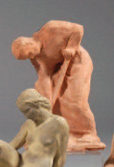Atelier Franz VAN HOOF (1895-1963) Le capucin Terre Signée H. : 28 cm.