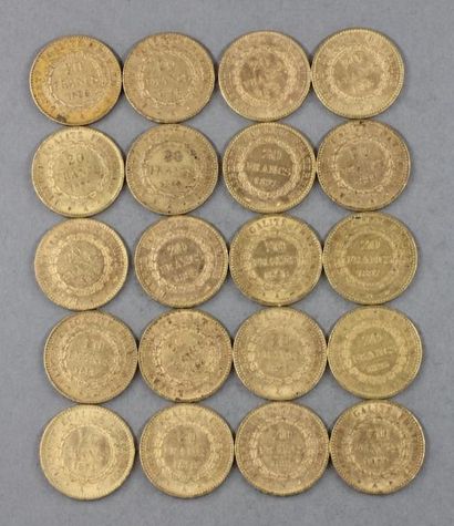null Vingt pièces de 20 FF en or