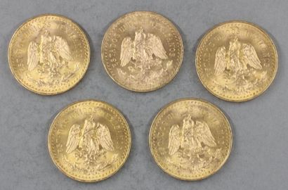 null 5 pièces de 50 Pesos en or 1947