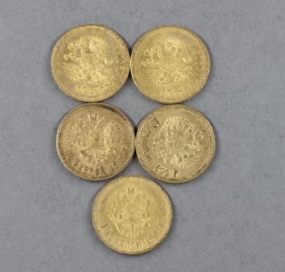 null RUSSIE

Cinq pièces de 10 roubles en or Nicolas II
