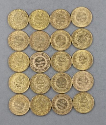 null 20 pièces de 20 FF en or