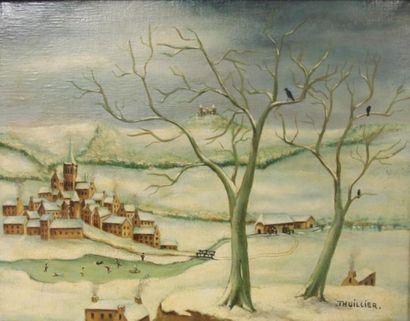 null THUILLIER (XXème s.)

Paysage animée en hiver

Huile sur toile signée en bas...