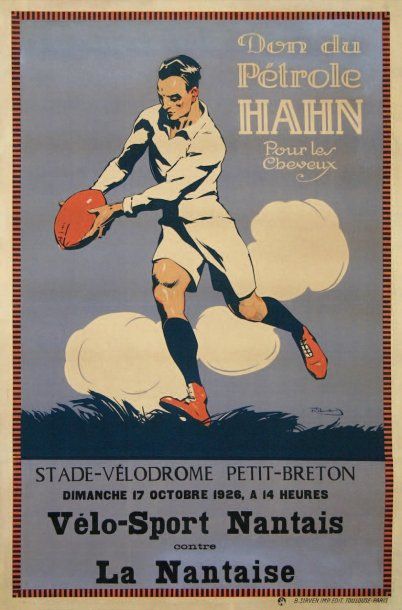 RIBERT Match de Rugby ; 1926. Stade du Vélodrome Petit-Breton. Vélo-Sport Nantais-...