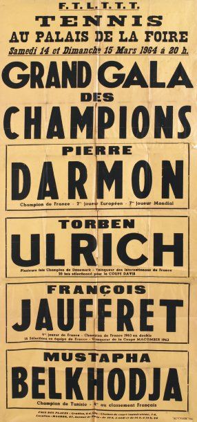 null Grand Gala des Champions. Palais de la Foire. Tunis, 1964 (avec Pierre DARMON...
