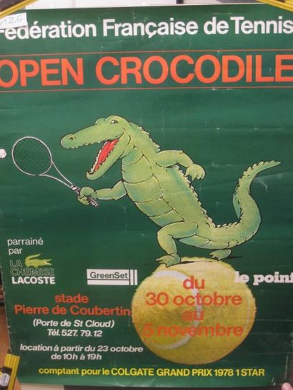 null Open Crocodile, 1978. Stade Pierre de Coubertin Affiche