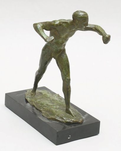 Francis LA MONACA (1882-1937) Georges CARPENTIER boxant Sculpture. Epreuve en bronze...