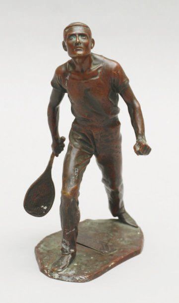 Alfonso CANCIANI (1863-1955) Joueur de tennis ; vers 1920 Sculpture. Epreuve en bronze...