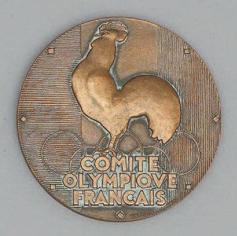 null Médaille officielle du Comité olympique Français. Bronze. Graveur Marcel Renard....