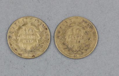 null *Deux pièces de 10 FF en or 1865, 1867