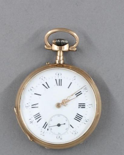 null Montre de gousset en or jaune 18k, pds brut : 72,5 g.