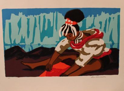null LARS NOORMAN (1915-1979) Afrique du Nord Trois lithographies 40 x 67, 47x 56...