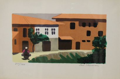 null LARS NOORMAN (1915-1979) Maison Lithographie 30x44 cm