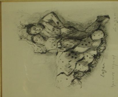 null Celso LAGAR (1891-1966) Couple de danseurs Lithographie signée, EA 31 x 25 ...