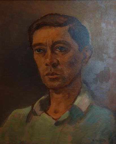 null Raymond ROCHETTE (1906-1993) Autoportrait Huile sur isorel signée 57 x 48 c...