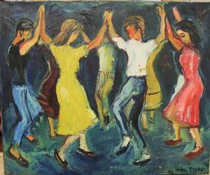 null Carlos PRADAL (1975-1988) La danse Huile sur toile Signée et datée 54 en bas...