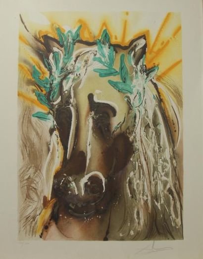 null Salvador DALI (1944-1989) d'après Le cheval de printemps Lithographie signée...