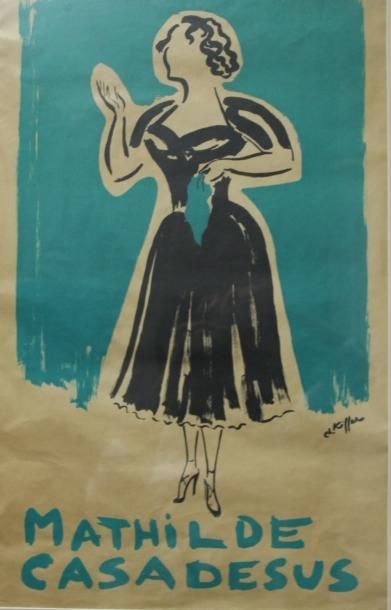 null Charles KIFFER (1902-1992) Mathilde CASADESUS Affiche sur papier 58,5 x 37 cm....