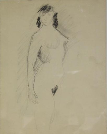null Charles KIFFER (1902-1992) Femme accroupie Aquarelle gouachée signée en bas...