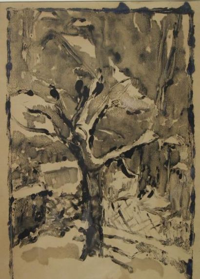 null Charles KIFFER (1902-1992) Abstraction Encre de chine sur papier 29x39 cm (...