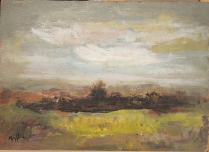 null Charles KIFFER (1902-1992) Paysages et abstraction Quatre huiles sur toile ou...