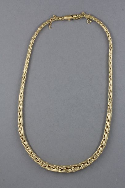 null CAPLAIN Paris Collier en or jaune 18k à maillons palmier, signé L : 44 cm, pds...