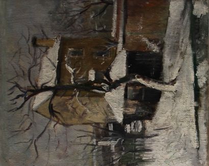 null André WILDER (1871-1965)
Maison enneigée
Huile sur toile signée en bas à droite
46...