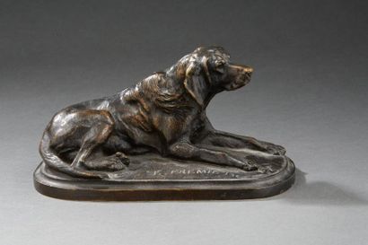 null Emmanuel FREMIET (1824-1910) d'après
Chien allongé
Sculpture en bronze à patine...